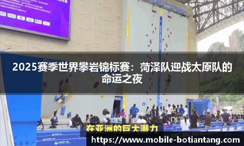 2025赛季世界攀岩锦标赛：菏泽队迎战太原队的命运之夜